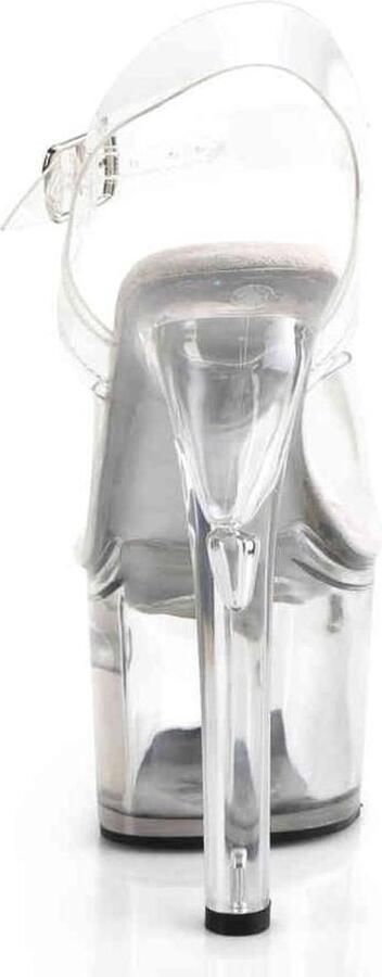 Pleaser Sandaal met enkelband Paaldans schoenen 39 Shoes TIPJAR 708 2 Paaldans schoenen Transparant Zilverkleurig - Foto 4