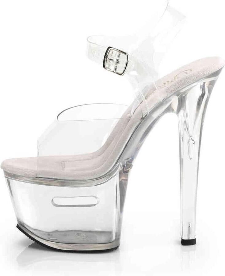 Pleaser Sandaal met enkelband Paaldans schoenen 39 Shoes TIPJAR 708 2 Paaldans schoenen Transparant Zilverkleurig - Foto 2