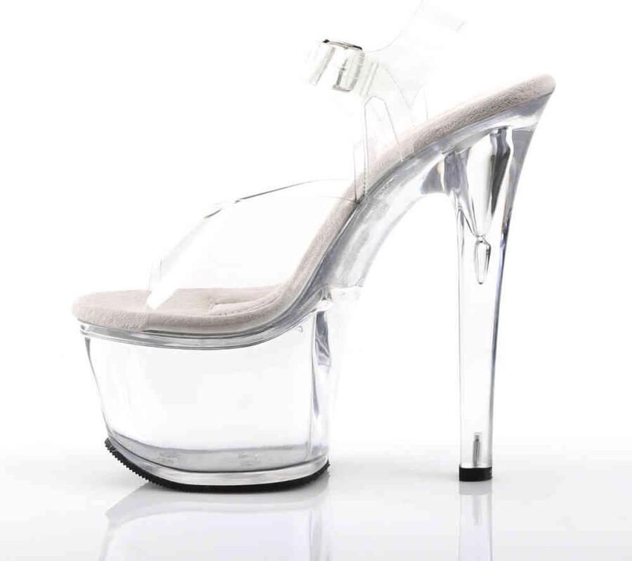 Pleaser Sandaal met enkelband Paaldans schoenen 39 Shoes TREASURE 708 Paaldans schoenen Transparant Zilverkleurig - Foto 5