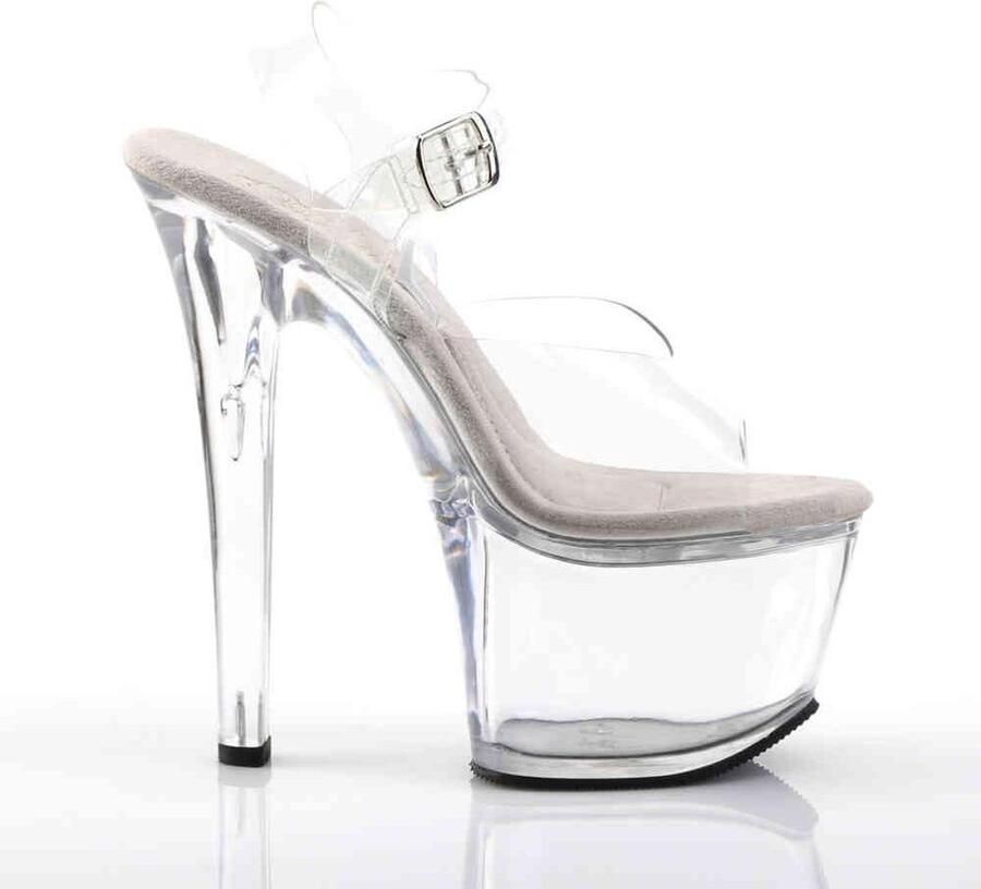 Pleaser Sandaal met enkelband Paaldans schoenen 39 Shoes TREASURE 708 Paaldans schoenen Transparant Zilverkleurig - Foto 3