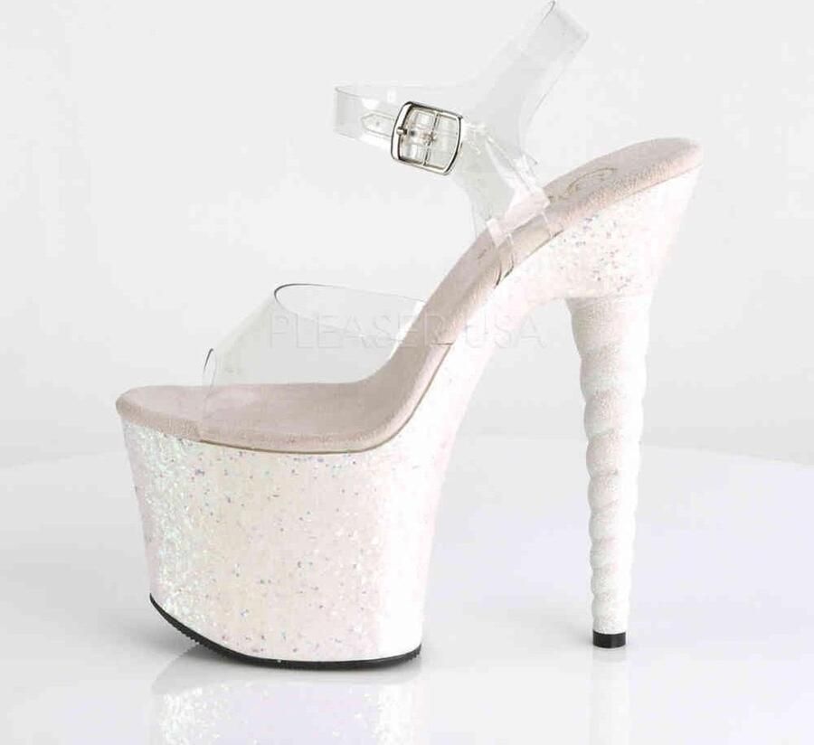 Pleaser Sandaal met enkelband Paaldans schoenen 38 Shoes UNICORN 708LG Paaldans schoenen Transparant - Foto 3