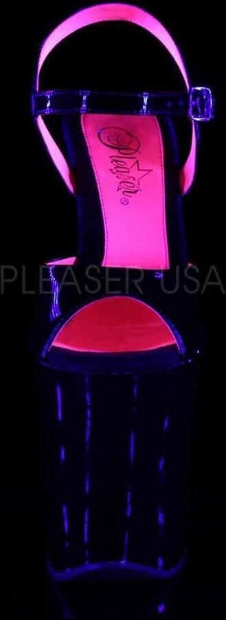 Pleaser Sandaal met enkelband Paaldans schoenen 36 Shoes XTREME 809TT Paaldans schoenen Zwart Roze - Foto 2