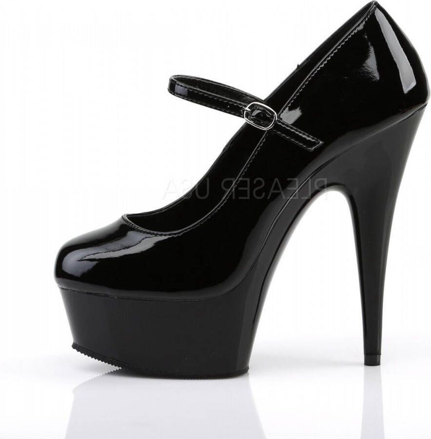 Pleaser shoes Pleaser Delight-687 Patent Zwart size hoge hakken pumps
