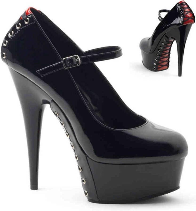 Pleaser Pumps 35 Shoes DELIGHT 687FH Zwart Rood - Foto 1