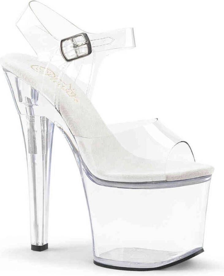 Pleaser RADIANT-708 Sandaal met enkelband Paaldans schoenen Paaldans schoenen 35 Shoes Wit