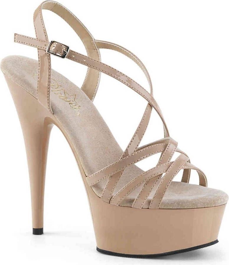 Pleaser Sandaal met enkelband 35 Shoes DELIGHT 613 Creme