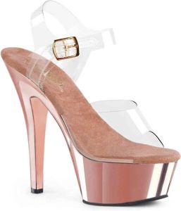 Pleaser Sandaal met enkelband 35 Shoes KISS 208 US 5 Roze Transparant