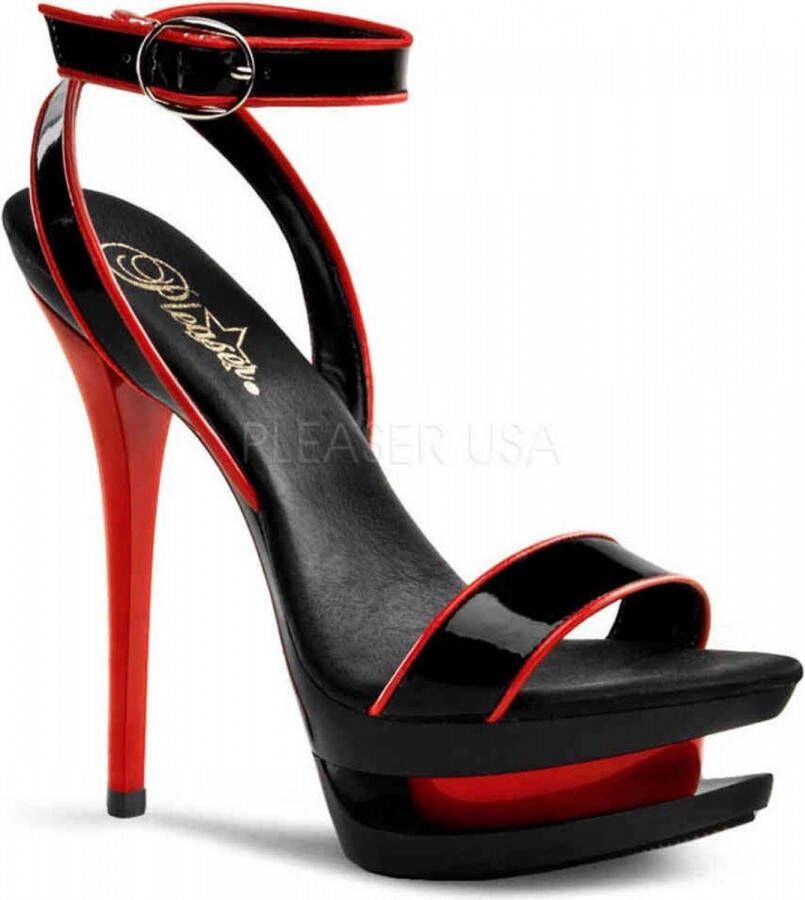 Pleaser Sandaal met enkelband 40 Shoes BLONDIE 631 2 Zwart Rood