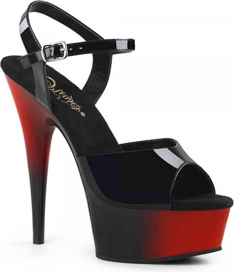 Pleaser Sandaal met enkelband 45 Shoes DELIGHT 609BR Zwart Rood