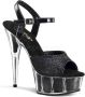 Pleaser DELIGHT-609-5G Sandaal met enkelband 42 Shoes Zwart - Thumbnail 1