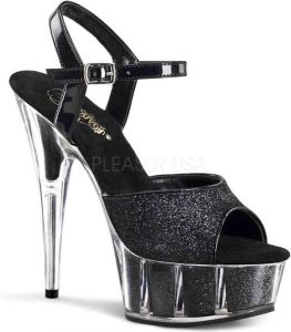 Pleaser Sandaal met enkelband DELIGHT-609-5G Zwart