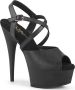 Pleaser DELIGHT-624-1 Sandaal met enkelband 41 Shoes Zwart - Thumbnail 1