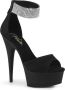 Pleaser DELIGHT-625 Sandaal met enkelband 41 Shoes Zwart - Thumbnail 1