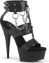 Pleaser DELIGHT-661 Sandaal met enkelband 37 Shoes Zwart - Thumbnail 1