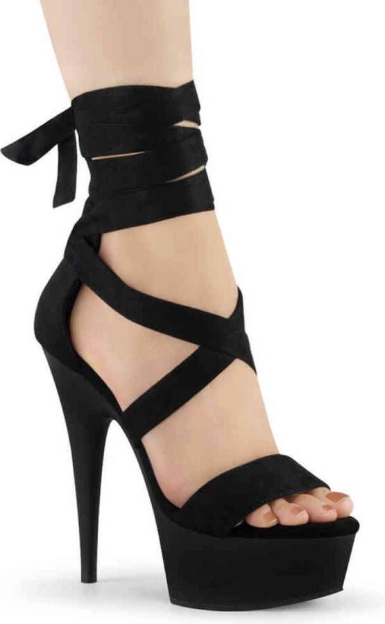 Pleaser DELIGHT-671 Sandaal met enkelband 42 Shoes Zwart