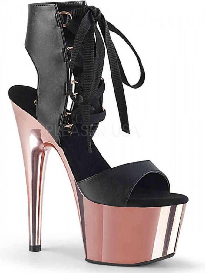 Pleaser Sandaal met enkelband Paaldans schoenen 35 Shoes ADORE 700 14 Paaldans schoenen Zwart Roze
