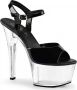 Pleaser ASPIRE-609 Sandaal met enkelband Paaldans schoenen Paaldans schoenen 38 Shoes Zwart Transparant - Thumbnail 1