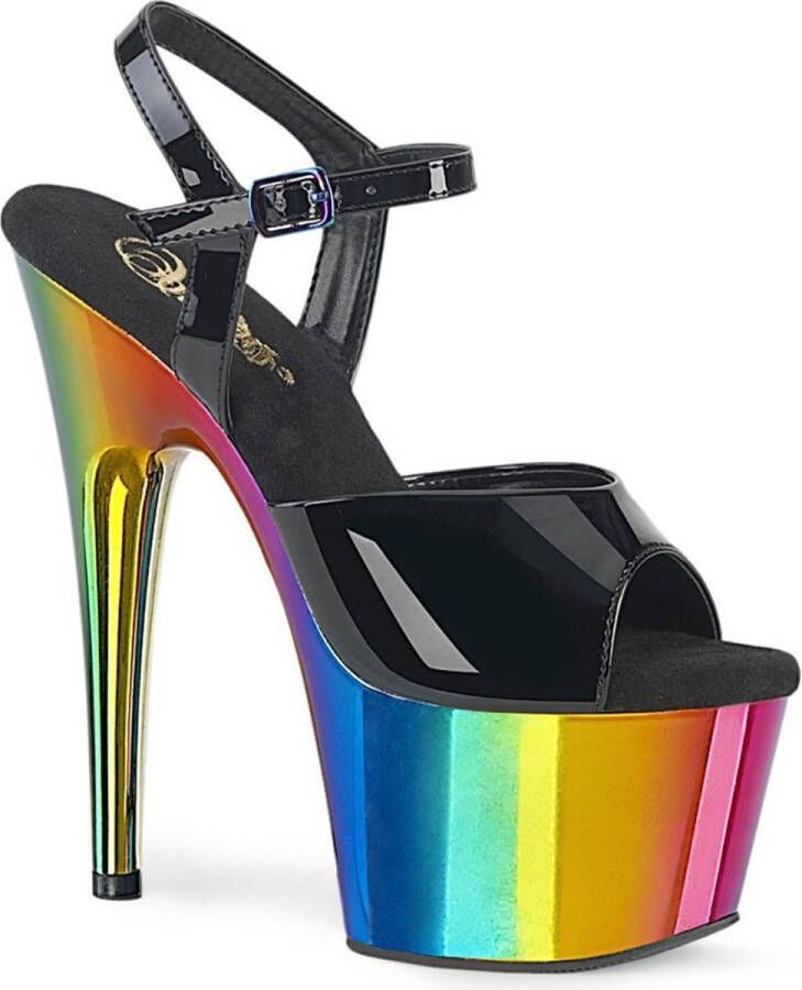 Pleaser Sandaal met enkelband Paaldans schoenen 36 Shoes ADORE 709RC Paaldans schoenen Multicolours Zwart