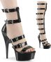 Pleaser Sandaal met enkelband Paaldans schoenen 36 Shoes DELIGHT 600 46 Paaldans schoenen Zwart - Thumbnail 1