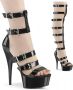 Pleaser DELIGHT-600-46 Sandaal met enkelband Paaldans schoenen Paaldans schoenen 39 Shoes Zwart - Thumbnail 1