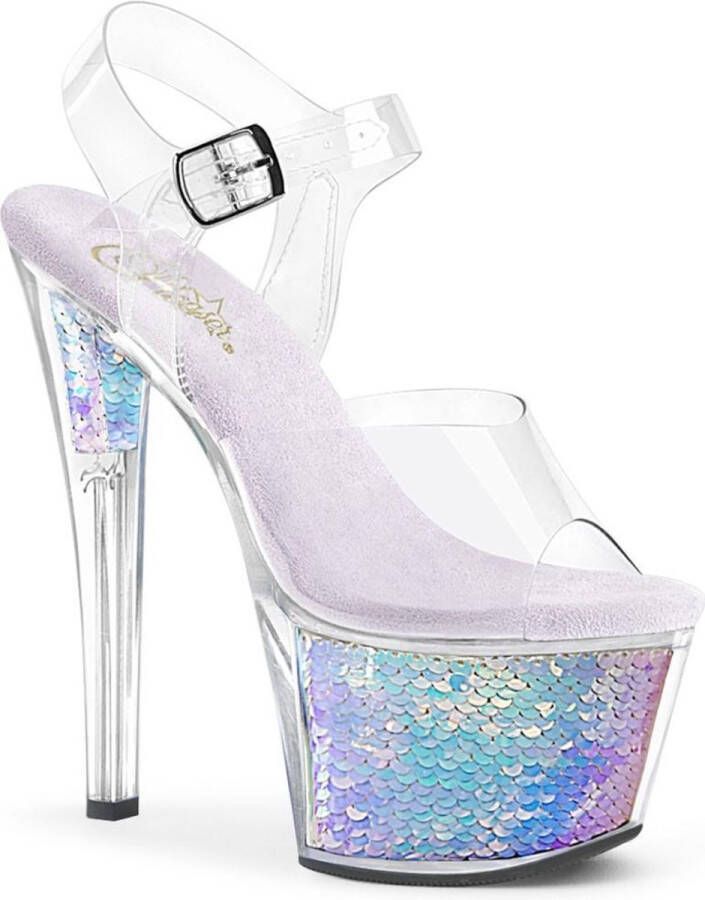 Pleaser Sandaal met enkelband Paaldans schoenen 36 Shoes SKY 308MC Wit Multicolours