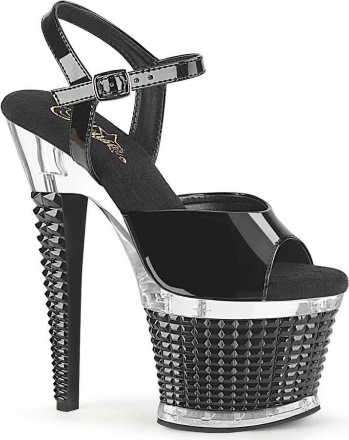 Pleaser Sandaal met enkelband Paaldans schoenen 36 Shoes SPECTATOR 709 Zwart Transparant