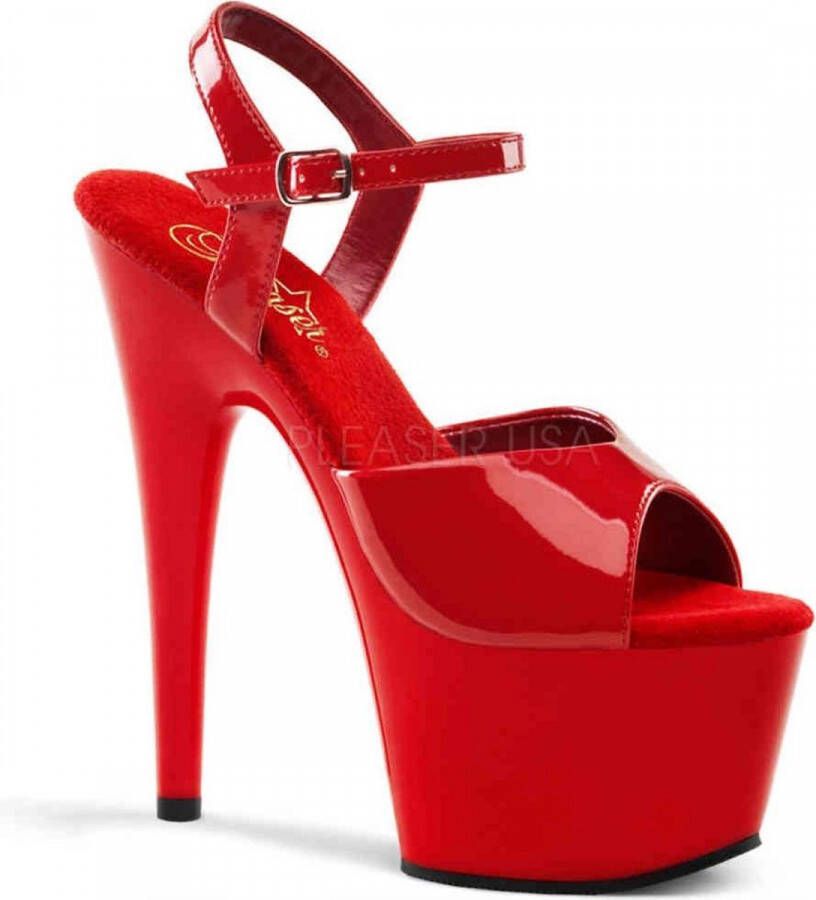 Pleaser Sandaal met enkelband Paaldans schoenen 37 Shoes ADORE 709 Paaldans schoenen Rood