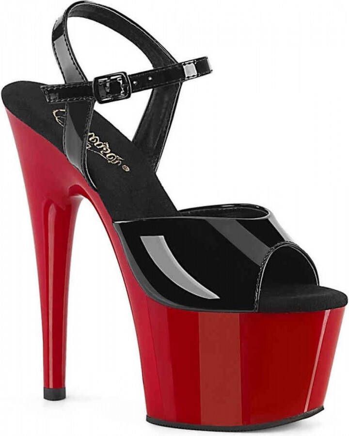 Pleaser Sandaal met enkelband Paaldans schoenen 42 Shoes ADORE 709 Paaldans schoenen Zwart Rood