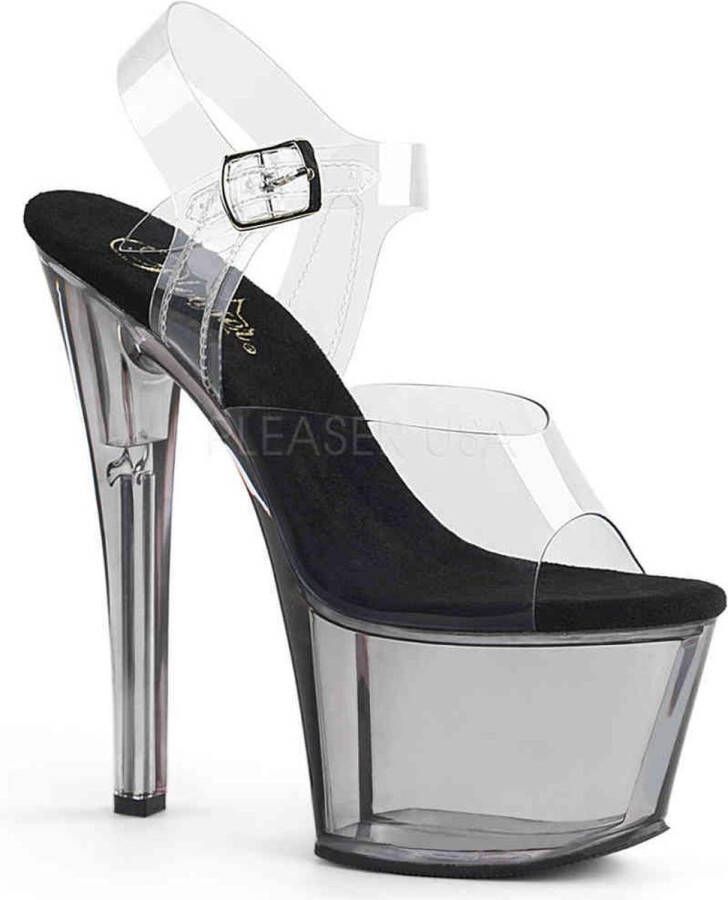 Pleaser Sandaal met enkelband Paaldans schoenen 37 Shoes SKY 308T Paaldans schoenen Zwart Zilverkleurig
