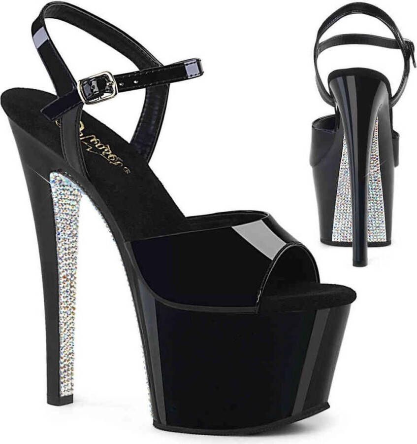 Pleaser Sandaal met enkelband Paaldans schoenen 37 Shoes SKY 309CRS Paaldans schoenen Zwart