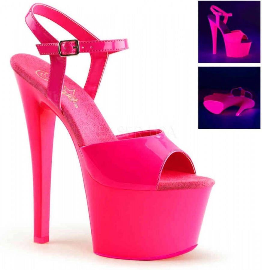 Pleaser Sandaal met enkelband Paaldans schoenen 37 Shoes SKY 309UV Paaldans schoenen Roze