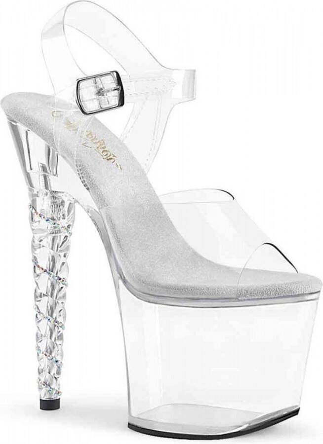 pleaser Sandaal met enkelband Paaldans schoenen 37 Shoes UNICORN 708RSH Paaldans schoenen Transparant