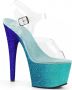 Pleaser Sandaal met enkelband Paaldans schoenen 38 Shoes ADORE 708OMBRE Paaldans schoenen Blauw Transparant - Thumbnail 1