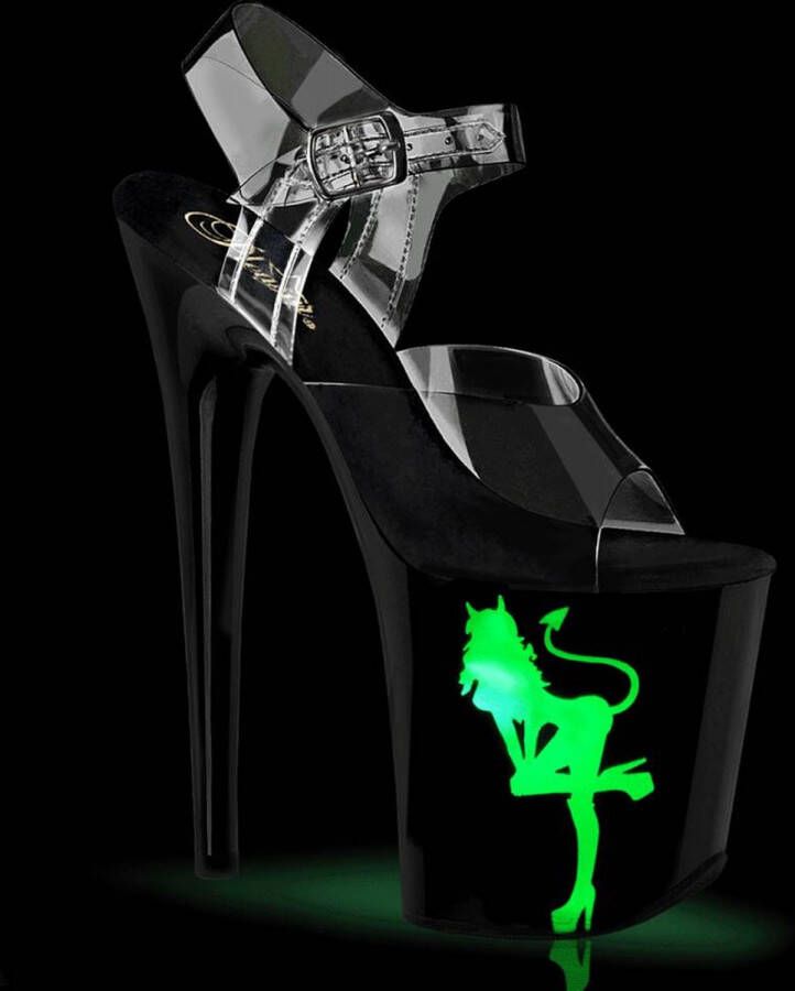 Pleaser shoes Pleaser FLAMINGO-808NLDG Sandaal met enkelband Paaldans schoenen 39 Shoes Zwart Transparant