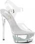 Pleaser ECLIPSE-608DM Sandaal met enkelband Paaldans schoenen Paaldans schoenen 35 Shoes Zilverkleurig Transparant - Thumbnail 1