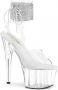 Pleaser Sandaal met enkelband Paaldans schoenen 37 Shoes ADORE 791 2RS Paaldans schoenen Zilverkleurig Zwart - Thumbnail 2