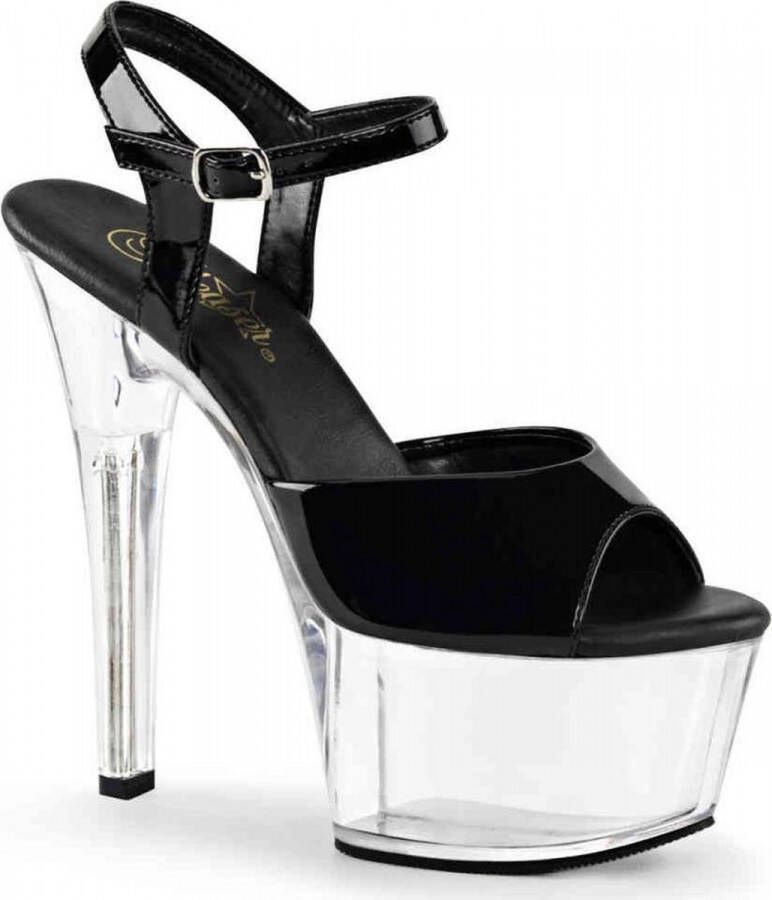 Pleaser Sandaal met enkelband Paaldans schoenen 40 Shoes ASPIRE 609 Paaldans schoenen Zwart Transparant