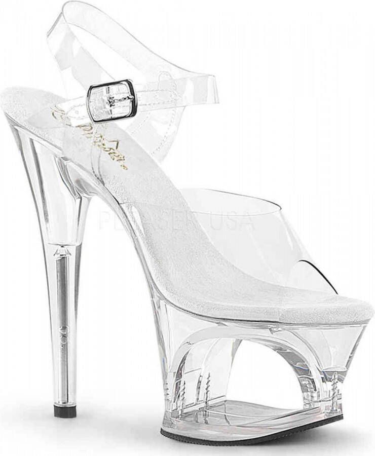 Pleaser Sandaal met enkelband Paaldans schoenen 40 Shoes MOON 708 Paaldans schoenen Transparant