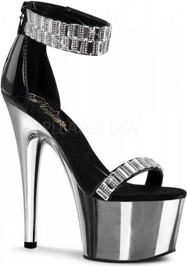 Pleaser Sandaal met enkelband Paaldans schoenen 42 Shoes ADORE 769RS Paaldans schoenen Zwart Zilverkleurig - Foto 3