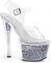 Pleaser Sandaal met enkelband Paaldans schoenen 41 Shoes SKY 308GF Paaldans schoenen Zilverkleurig Transparant - Thumbnail 2