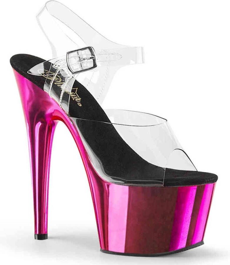 pleaser Sandaal met enkelband Paaldans schoenen 42 Shoes ADORE 708 Paaldans schoenen Zwart Roze