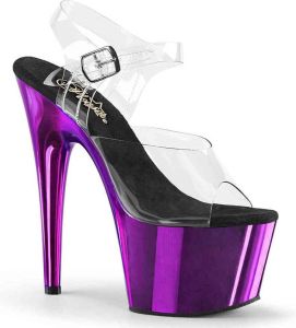 Pleaser Sandaal met enkelband Paaldans schoenen ADORE-708 Paaldans schoenen Zwart Paars