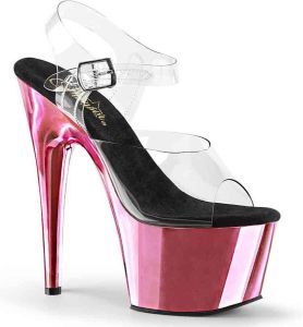 Pleaser Sandaal met enkelband Paaldans schoenen ADORE-708 Paaldans schoenen Zwart Roze