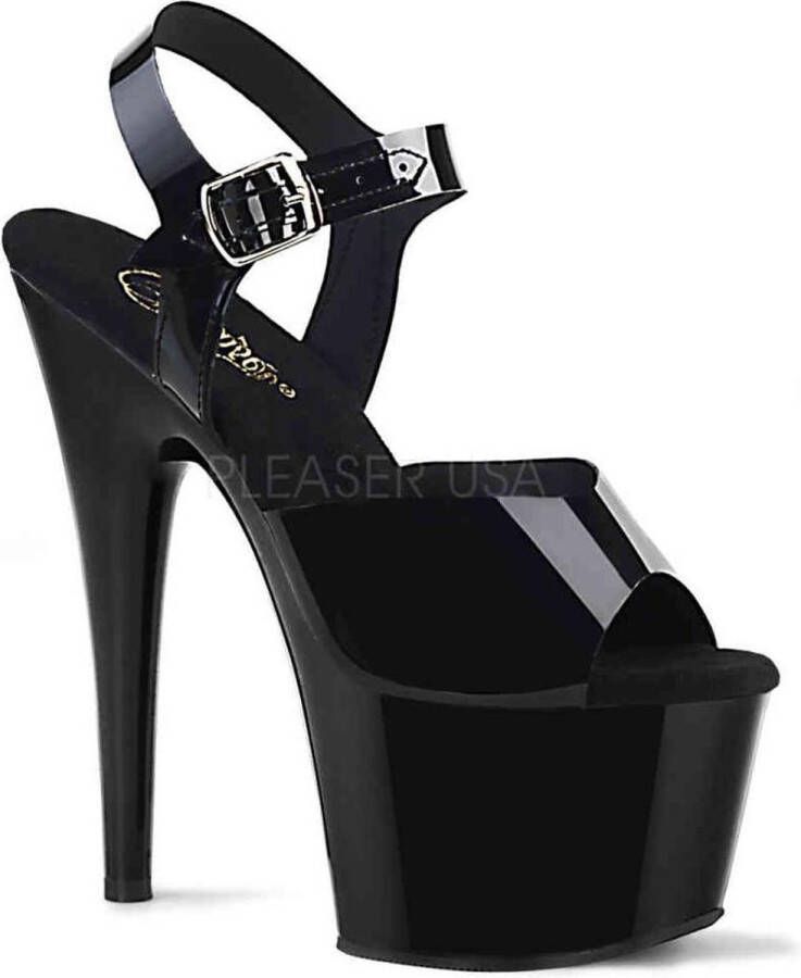 Pleaser Sandaal met enkelband Paaldans schoenen 36 Shoes ADORE 708N Paaldans schoenen Zwart - Foto 1