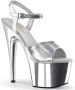 Pleaser ADORE-709 Sandaal met enkelband Paaldans schoenen Paaldans schoenen 36 Shoes Zilverkleurig - Thumbnail 1
