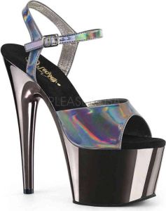 Pleaser Sandaal met enkelband Paaldans schoenen ADORE-709HGCH Paaldans schoenen Chroomkleurig