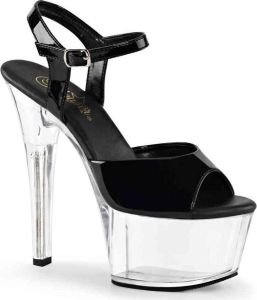 Pleaser Sandaal met enkelband Paaldans schoenen ASPIRE-609 Paaldans schoenen Zwart Transparant
