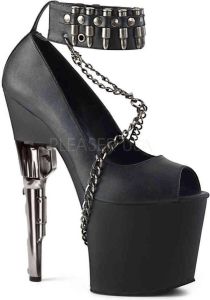 Pleaser Sandaal met enkelband Paaldans schoenen BOND -783 Paaldans schoenen Zwart