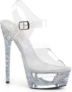 Pleaser Sandaal met enkelband Paaldans schoenen ECLIPSE-608GT Paaldans schoenen Zwart