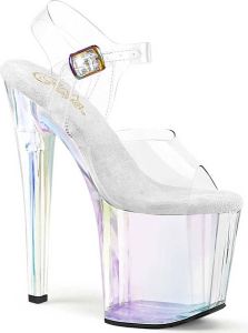 Pleaser Sandaal met enkelband Paaldans schoenen ENCHANT-708HT Transparant Multicolours
